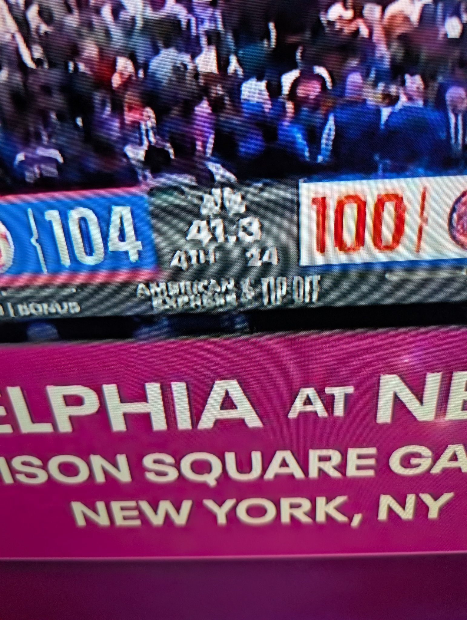 41.3 seconds left in the fourth quarter — pi, backwards